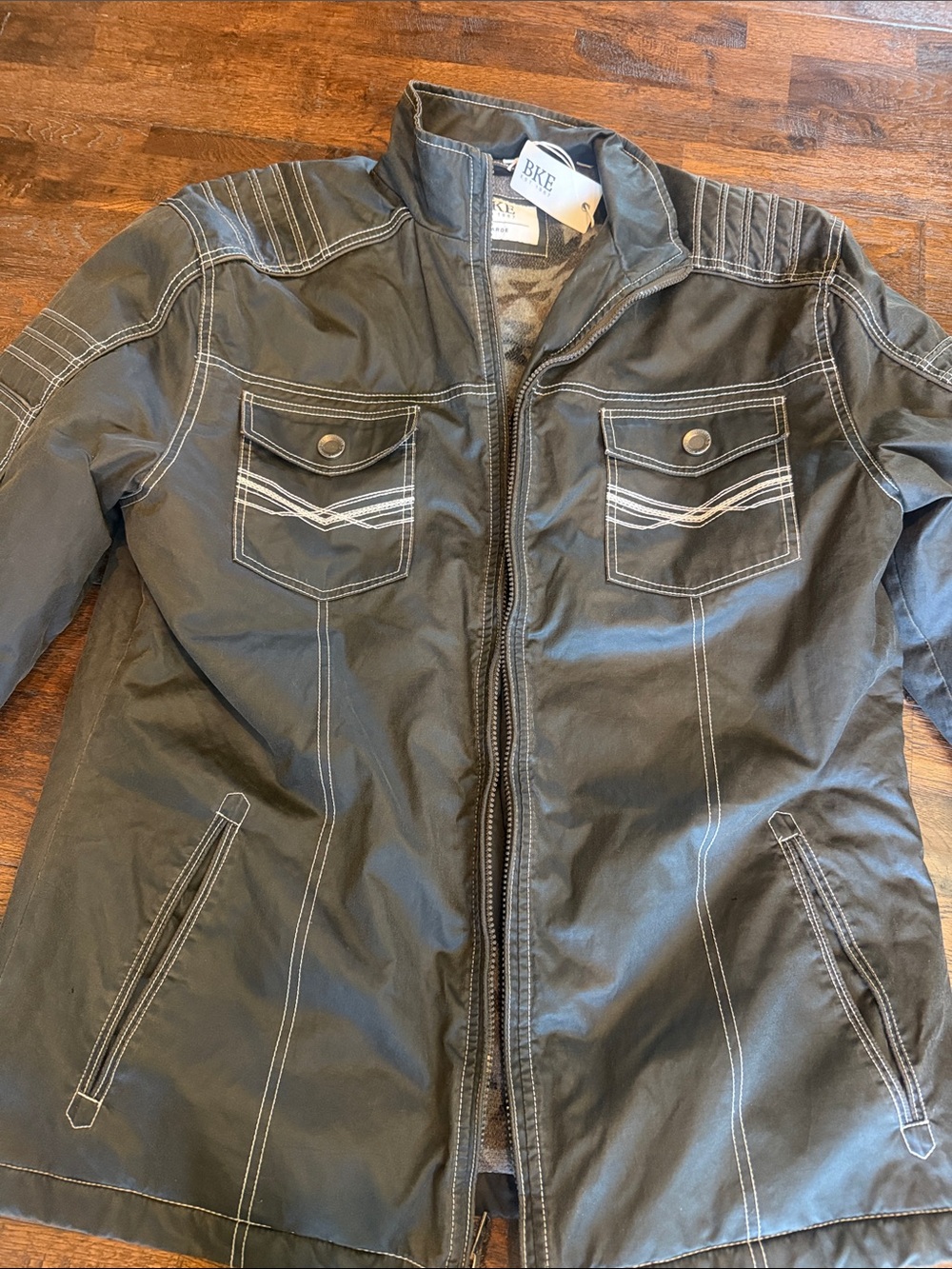 Buckle BKE men’s Faux leather jacket Fleece Lined NEW 
$119 MSRP XL  Nice fit.